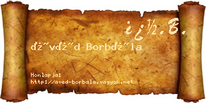 Ávéd Borbála névjegykártya