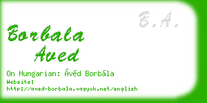 borbala aved business card