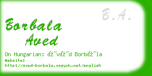 borbala aved business card